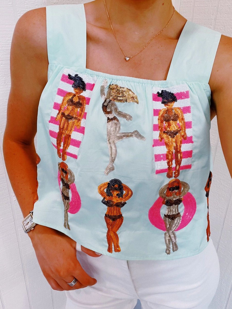 * Printed Tops | Queen Of The Pool Tank Queen Of Sparkles