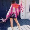 * Outerwear | Cowgirl Up Fringe Jacket Magenta/Orange Multi