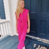 * Jumpsuits+ Rompers | Work It Cargo Jumpsuit Fuchsia