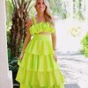 * Jumpsuits+ Rompers | Runaway Tiered Maxi Skirt Set Lime