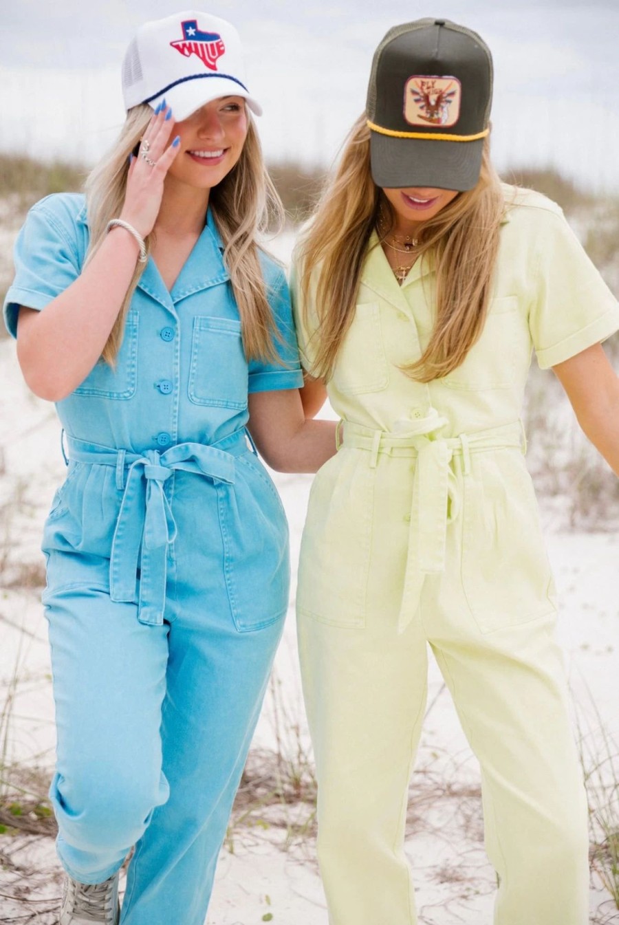 * Jumpsuits+ Rompers | Kylie Washed Utility Jumpsuit Bright Blue