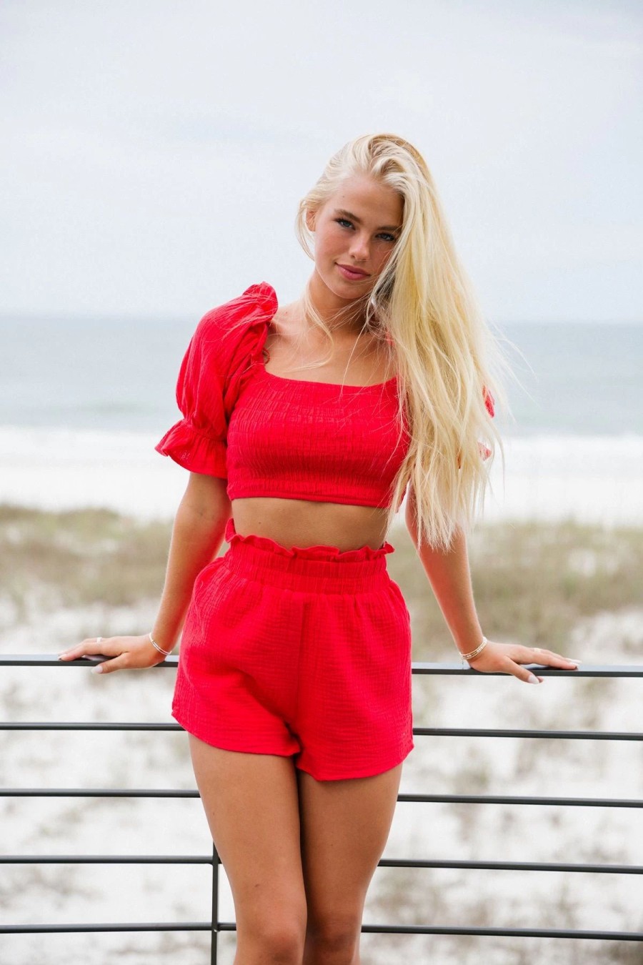 * Shorts | Liza Gauze Set Candy Red