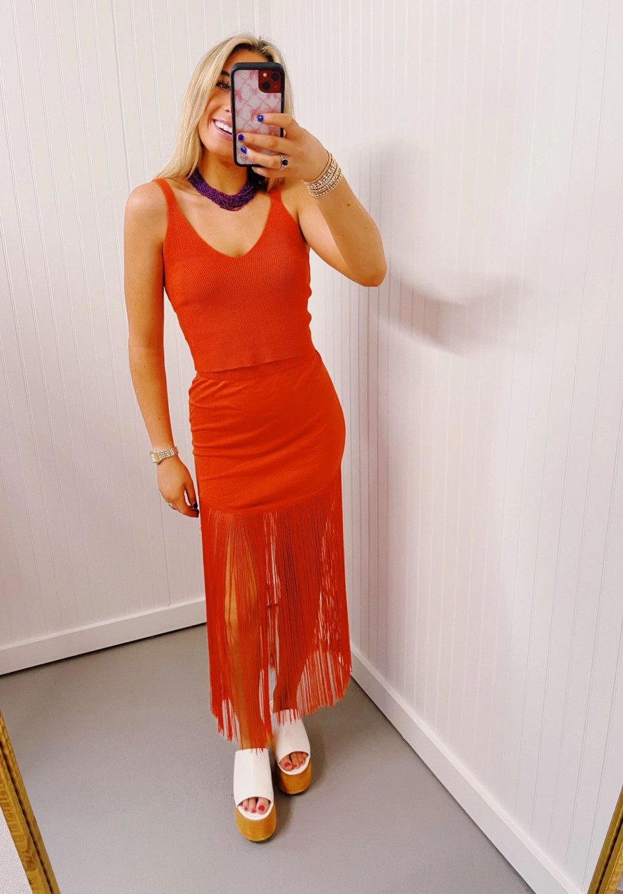 * Maxi + Midi Dresses | String Me Along Set Orange