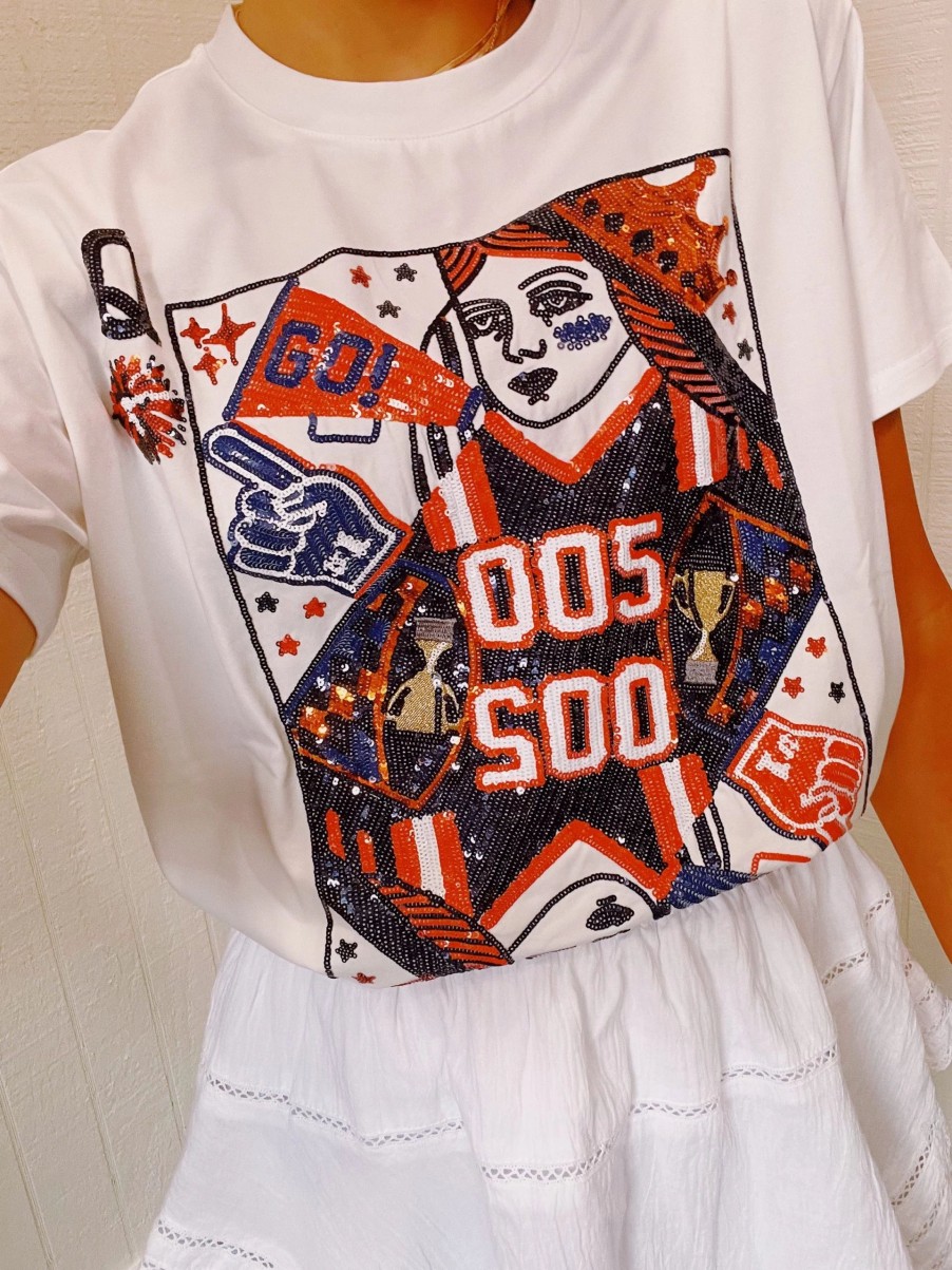 * Graphic Tees | Queen Of Gameday Tee Orange/Blue (Queen Of Sparkles)