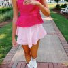 * Skorts And Skirts | Flounce Ruffle Skirt Pink