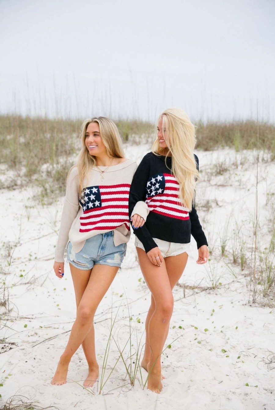 * Sweaters | American Flag Lightweight Sweater Black