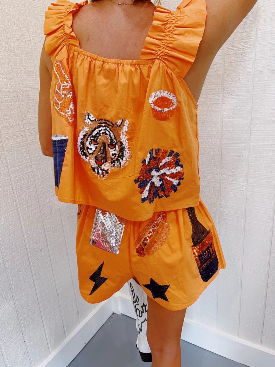 * Shorts | Orange Gameday Icon Set (Shorts) Queen Of Sparkles