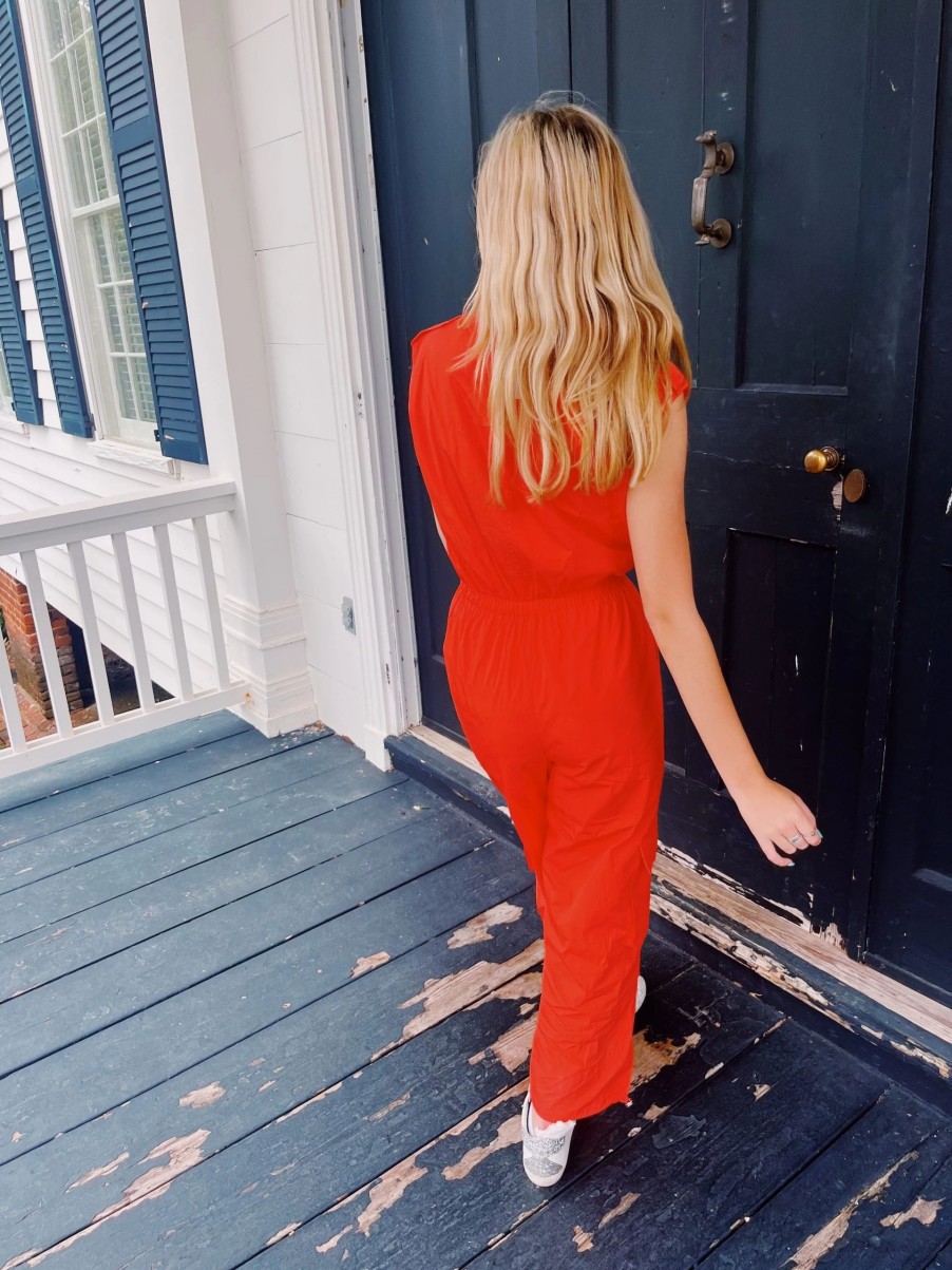 * Jumpsuits+ Rompers | Work It Cargo Jumpsuit Orange