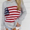 * Sweaters | American Flag Lightweight Sweater Grey