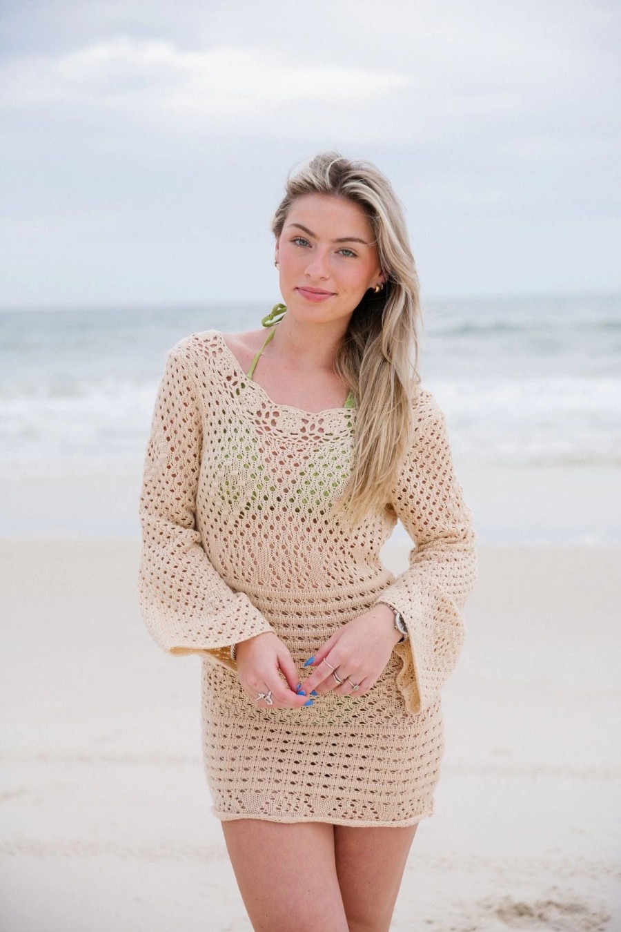 * Short Dresses | Long Live Crochet Mini Dress Natural