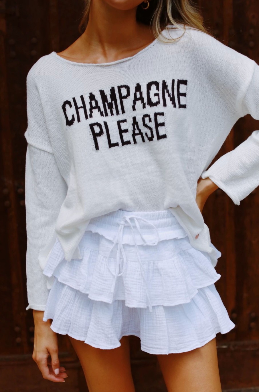 * Sweaters | Champagne Please Lightweight Sweater Ivory