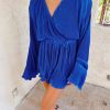 * Jumpsuits+ Rompers | Pleated Party Romper Blue