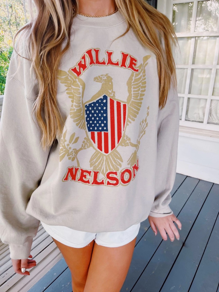 * Loungewear | Willie Nelson Eagle Shield Sweatshirt Sand