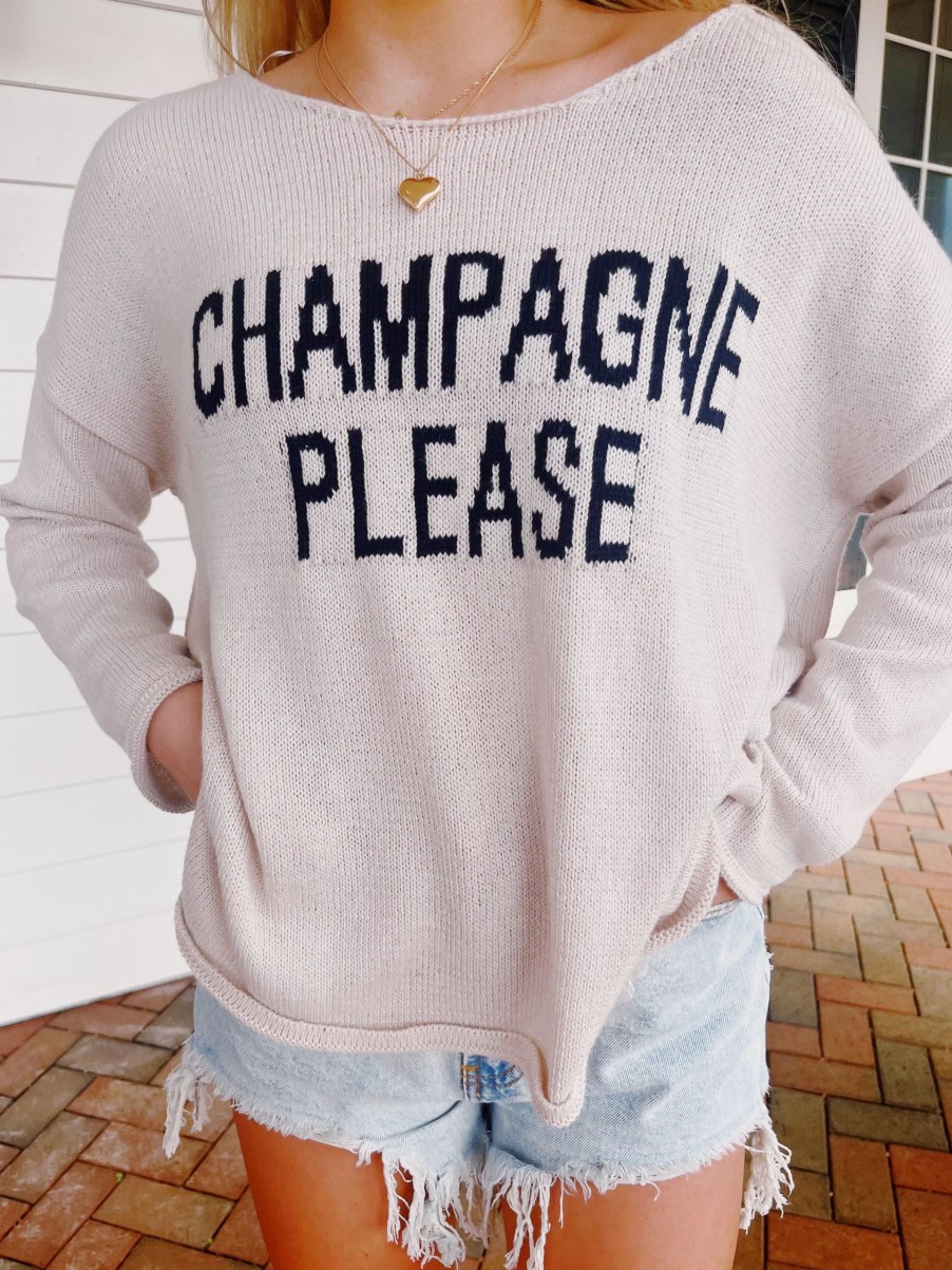 * Sweaters | Champagne Please Lightweight Sweater Beige