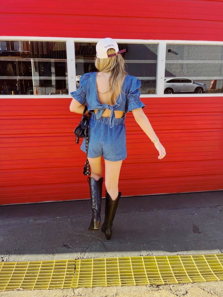 * Jumpsuits+ Rompers | Scout Denim Romper Medium Denim