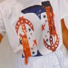 * Printed Tops | Queen Of Sparkles Orange/Blue Sequin Boot Tee