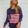 * Sweaters | American Flag Lightweight Sweater Grey Blue