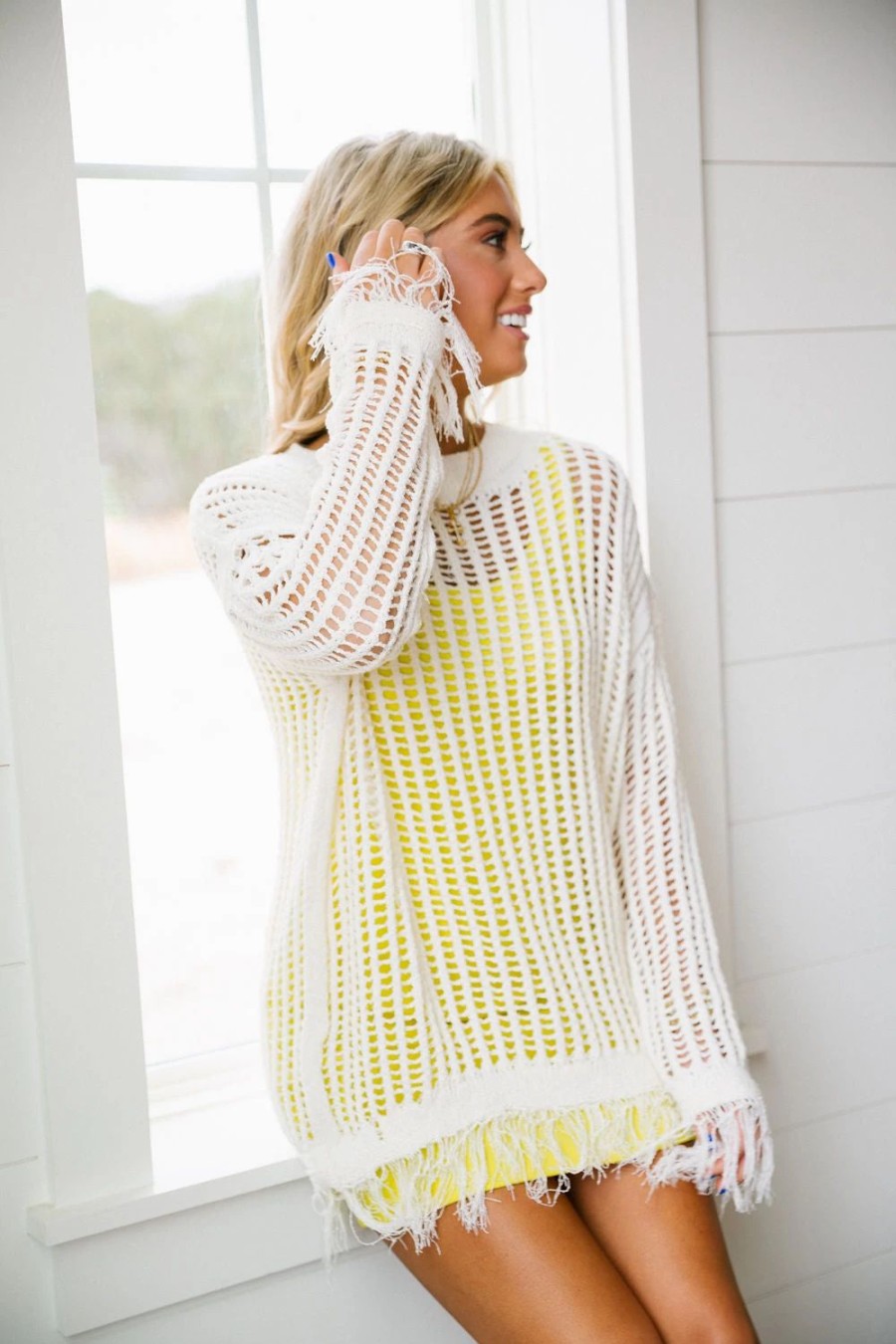 * Sweaters | Seaside Crochet Top Ivory