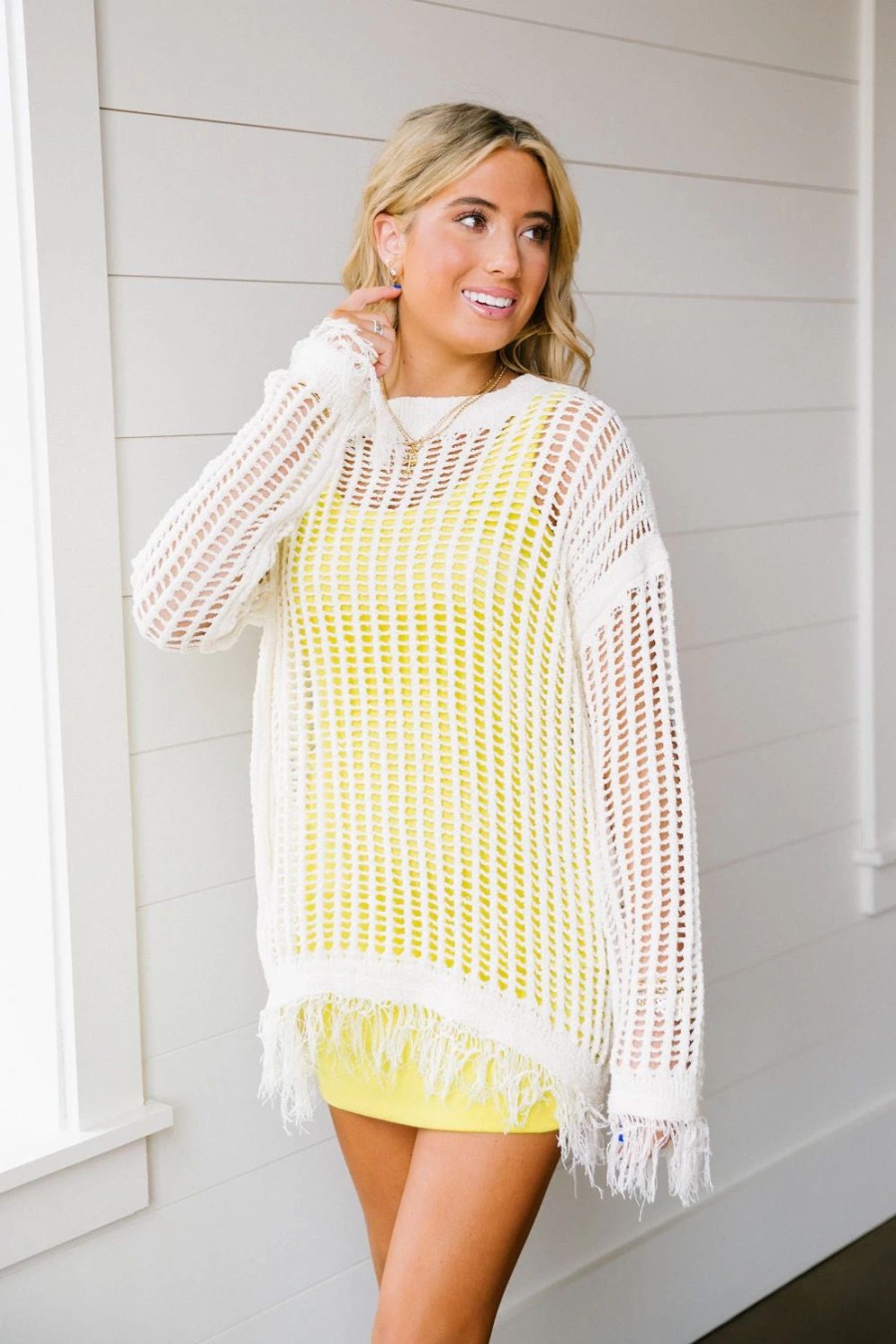 * Sweaters | Seaside Crochet Top Ivory