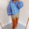 * Loungewear | Piper Snap Sweatshirt Blue