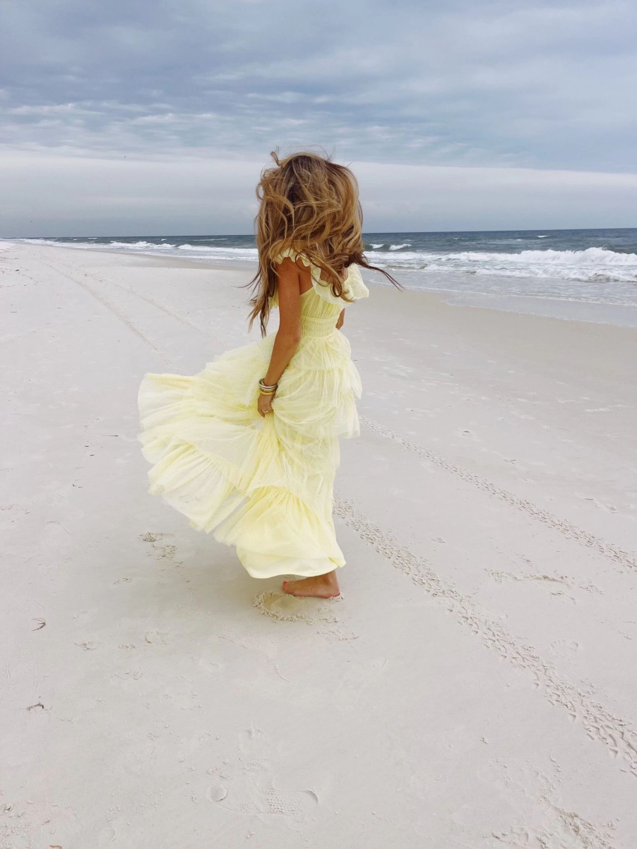 * Maxi + Midi Dresses | Pretty Lavish Tulle Maxi Dress Yellow