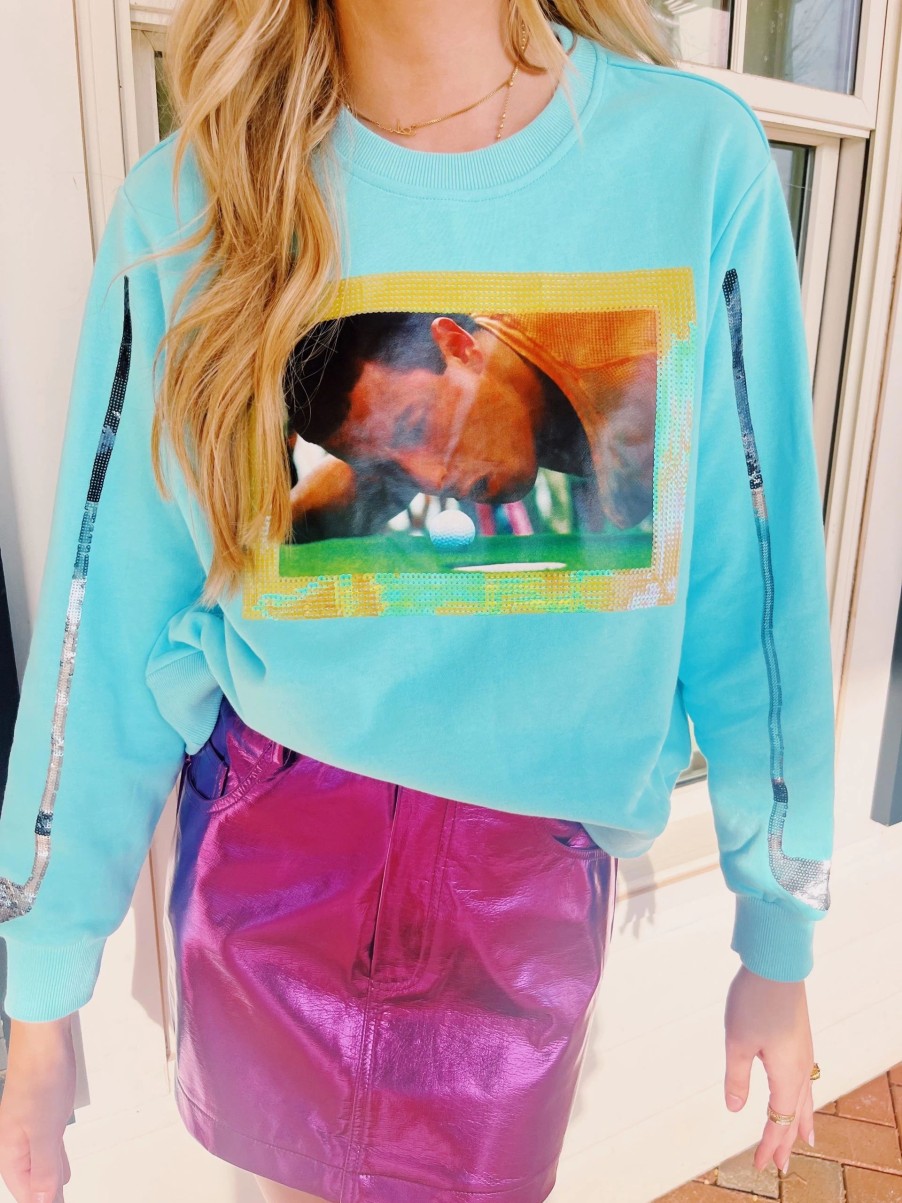 * Loungewear | Happy Gilmore Queen Of Sparkles Golf Sweatshirt Aqua