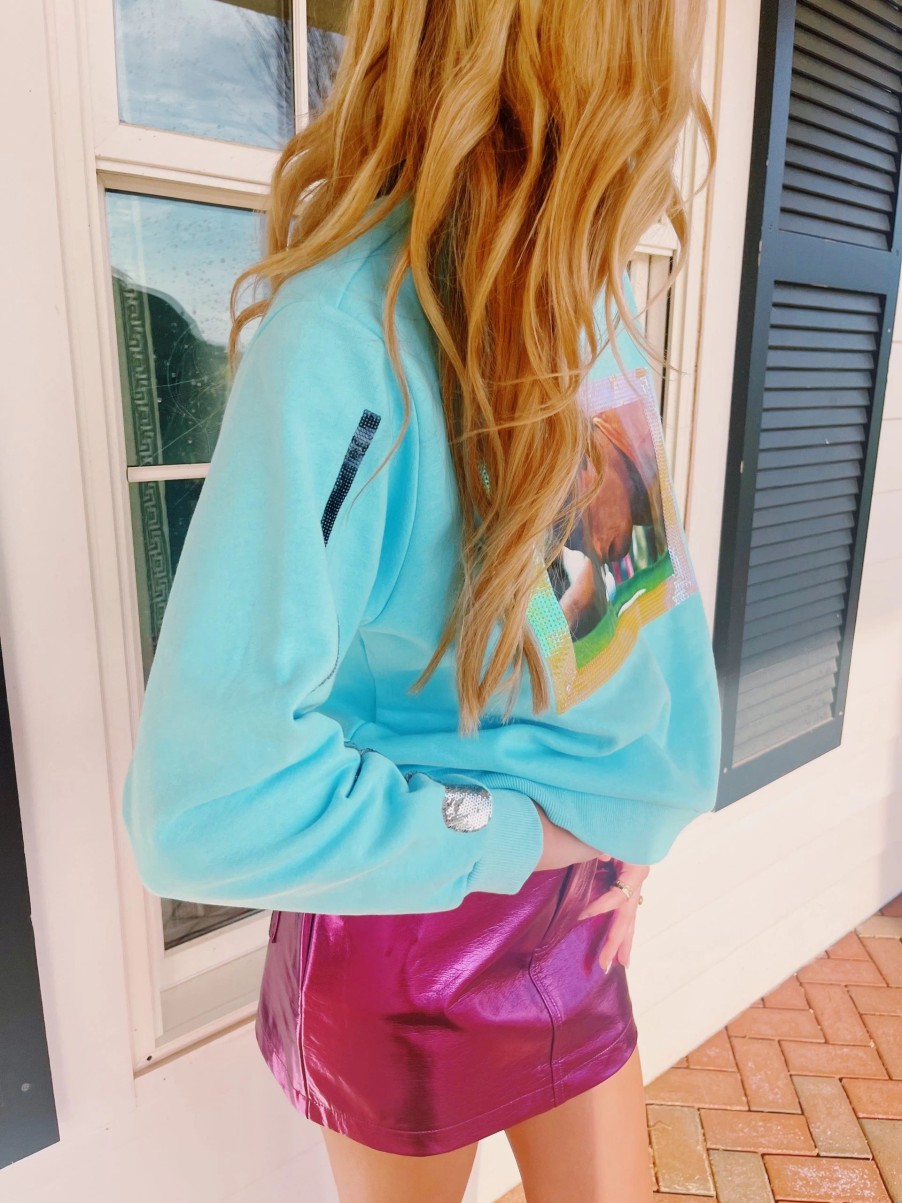 * Loungewear | Happy Gilmore Queen Of Sparkles Golf Sweatshirt Aqua