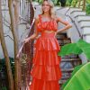 * Formal | Runaway Tiered Maxi Skirt Set Orange