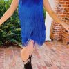 * Short Dresses | Shake It Off Fringe Dress Royal