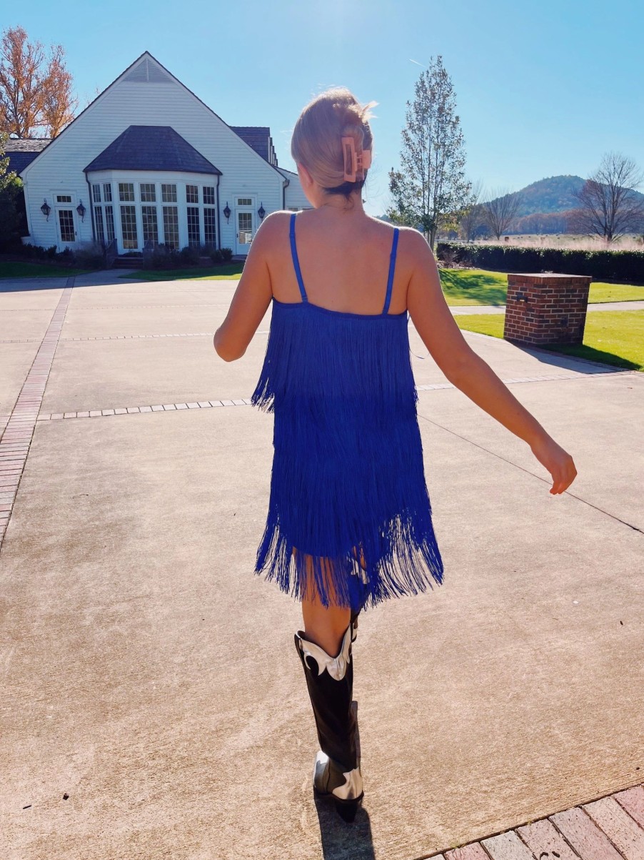 * Short Dresses | Shake It Off Fringe Dress Royal