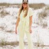 * Jumpsuits+ Rompers | Kylie Washed Utility Jumpsuit Lime Yellow