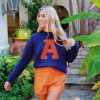 * Printed Tops | Rivalry Sweater A Navy/Orange