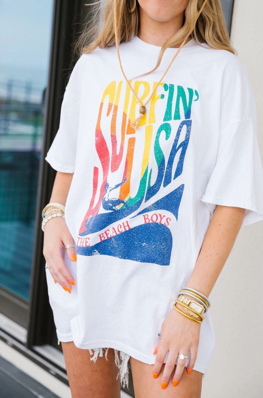 * Graphic Tees | Beach Boys Surfin' Usa Graphic Tee -White