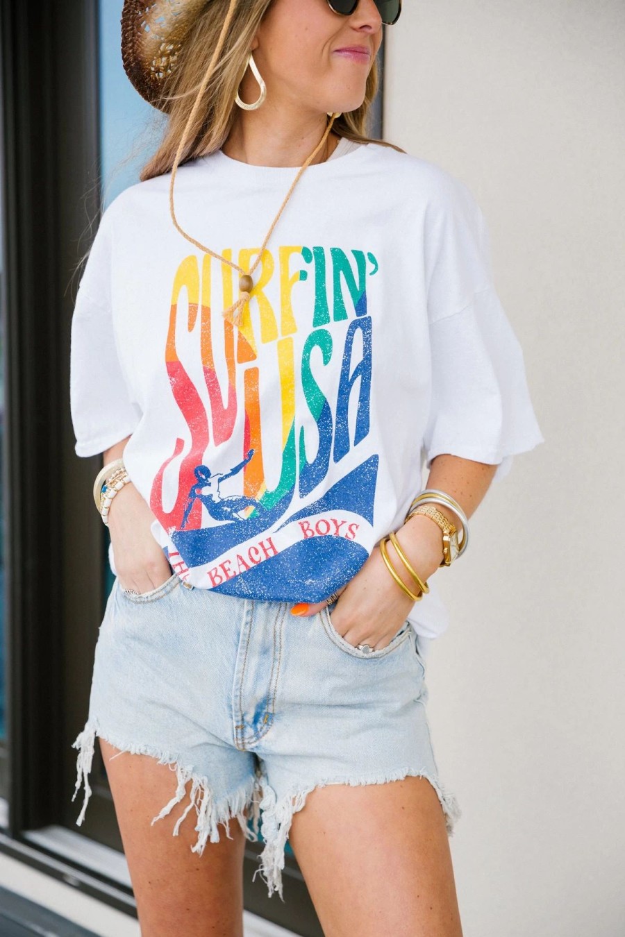 * Graphic Tees | Beach Boys Surfin' Usa Graphic Tee -White