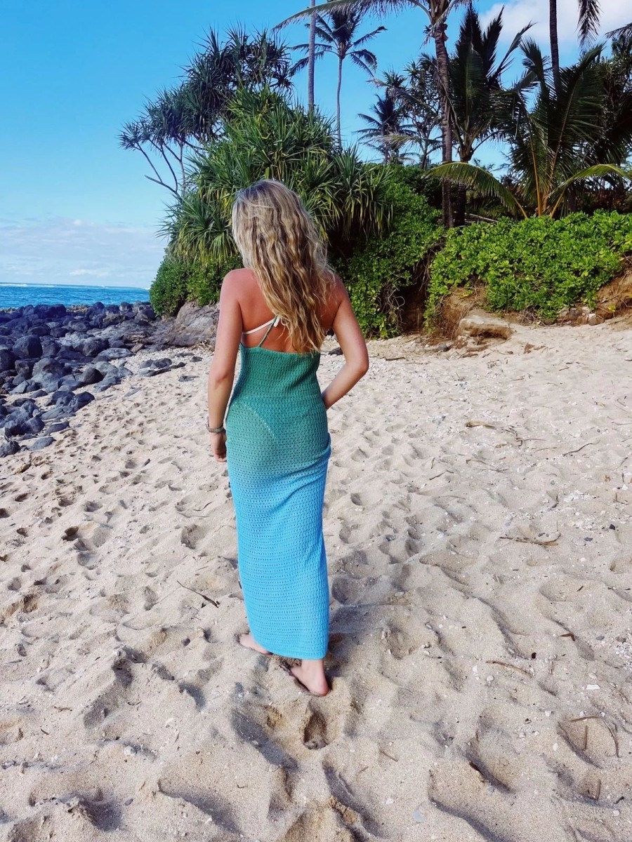 * Maxi + Midi Dresses | Back And Forth Ombre Dress Green/Blue