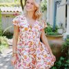 * Short Dresses | Too Many Tulips Dress Pink/Orange