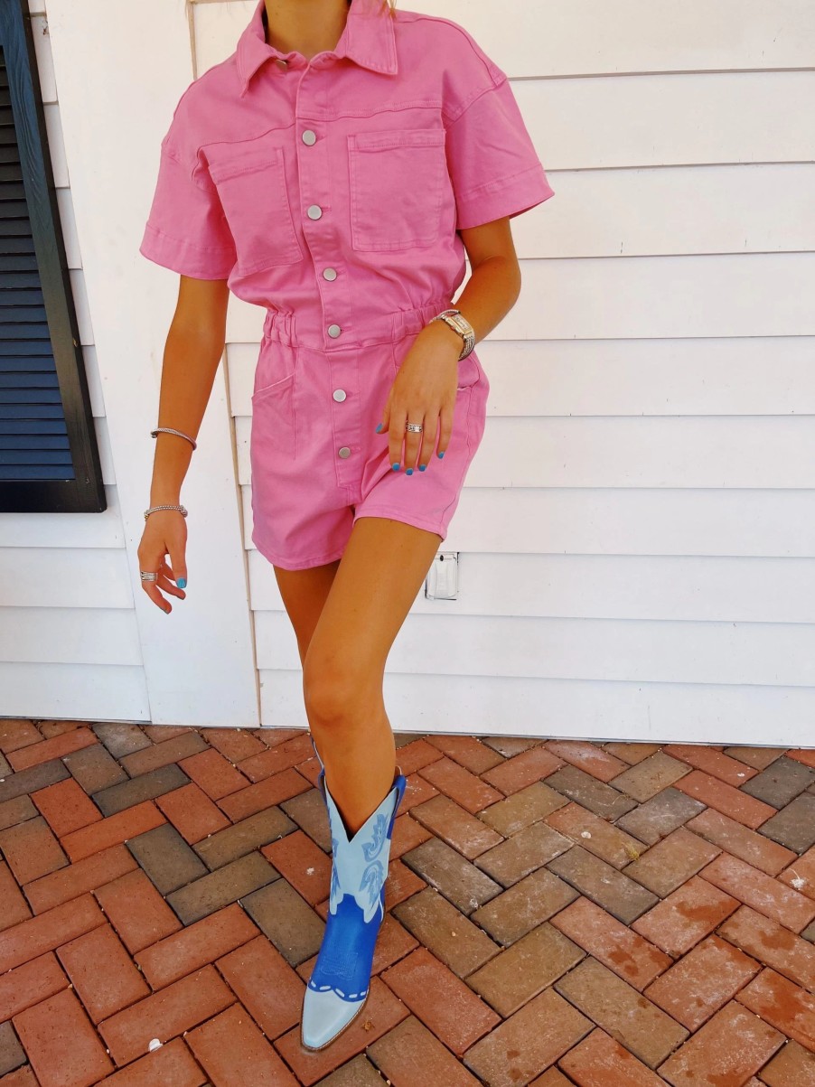 * Jumpsuits+ Rompers | Turn Up The Tunes Romper Pink