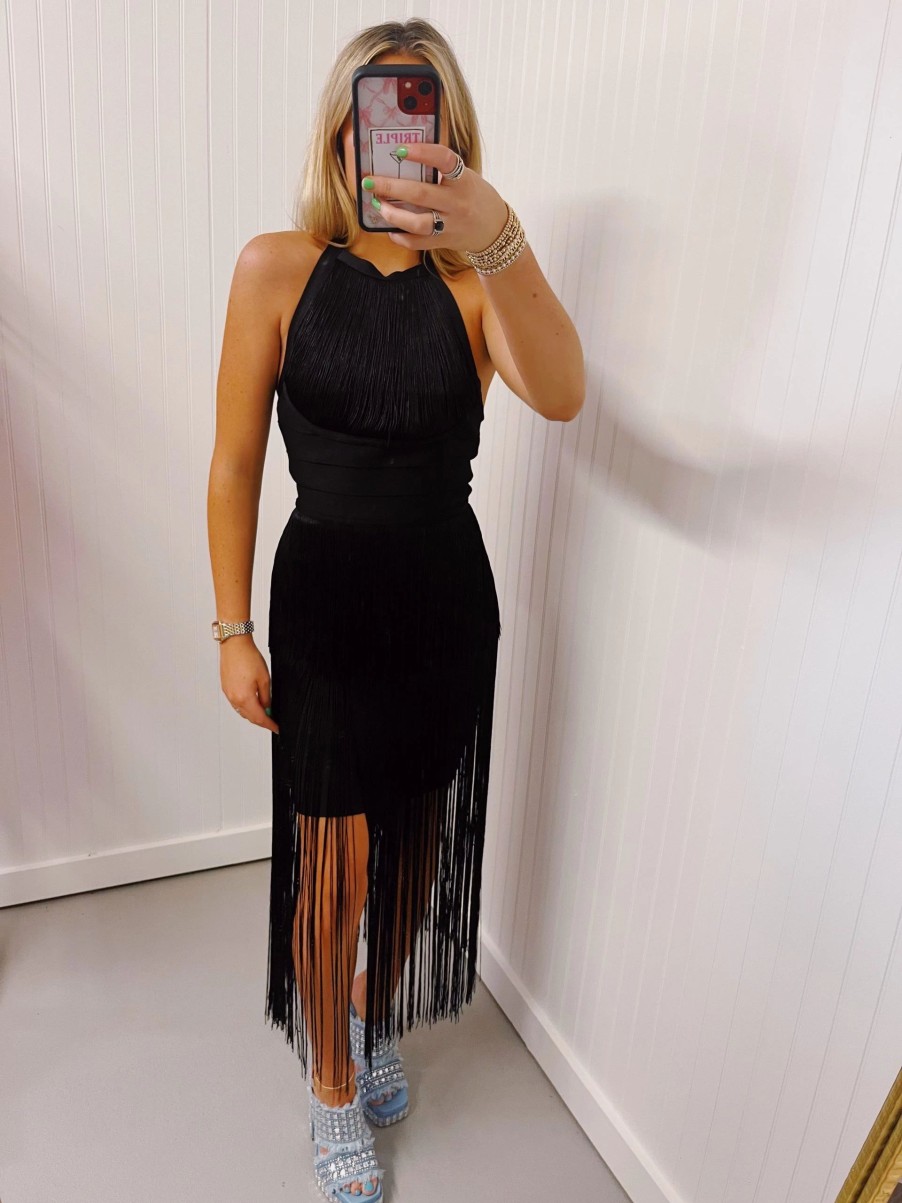 * Formal | Milly Fringe Dress Black