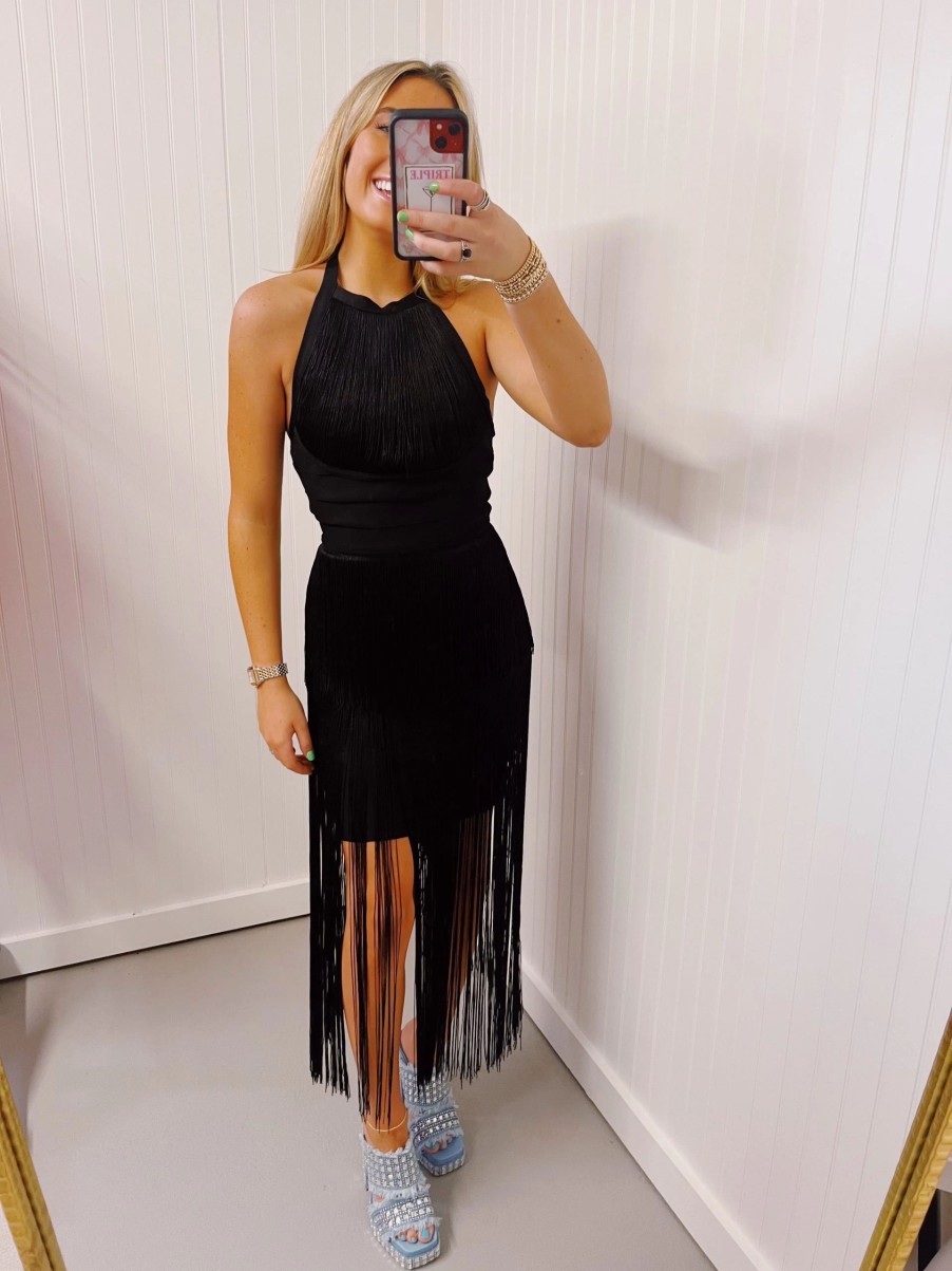 * Formal | Milly Fringe Dress Black