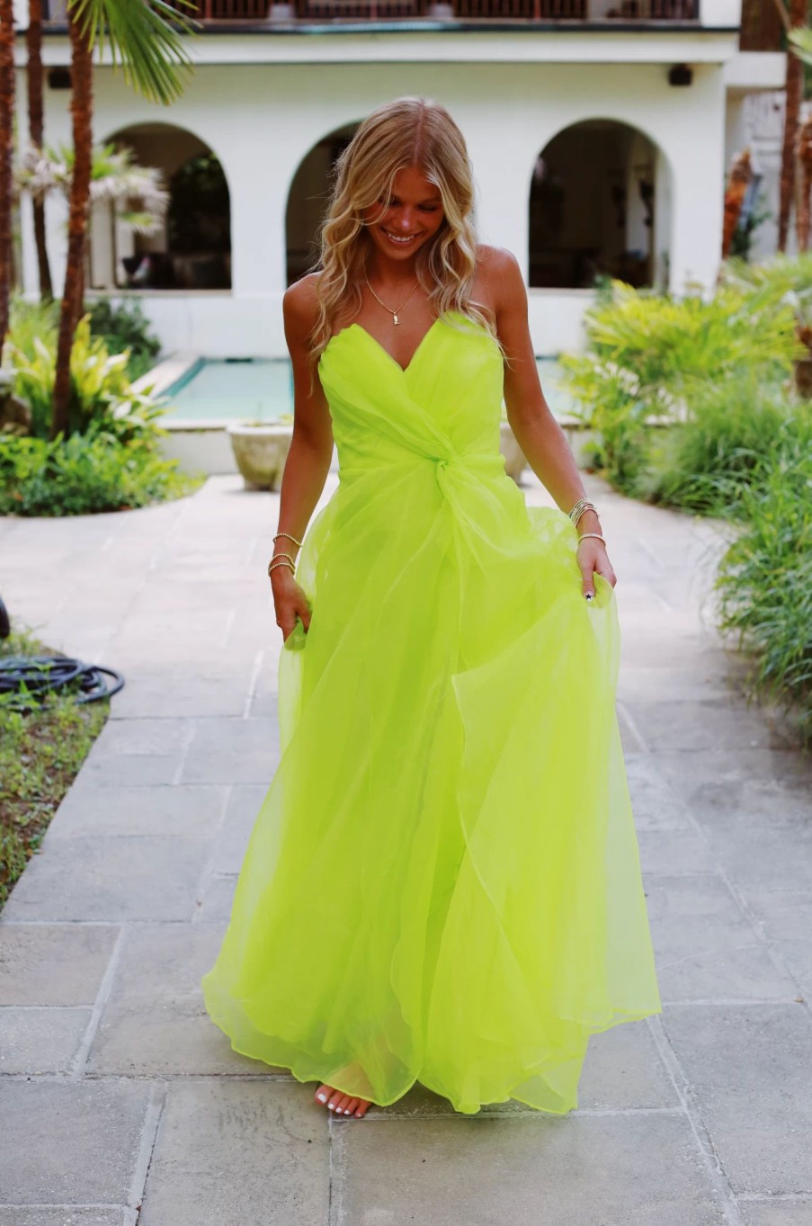 * Formal | Champagne Season Organza Dress Lime