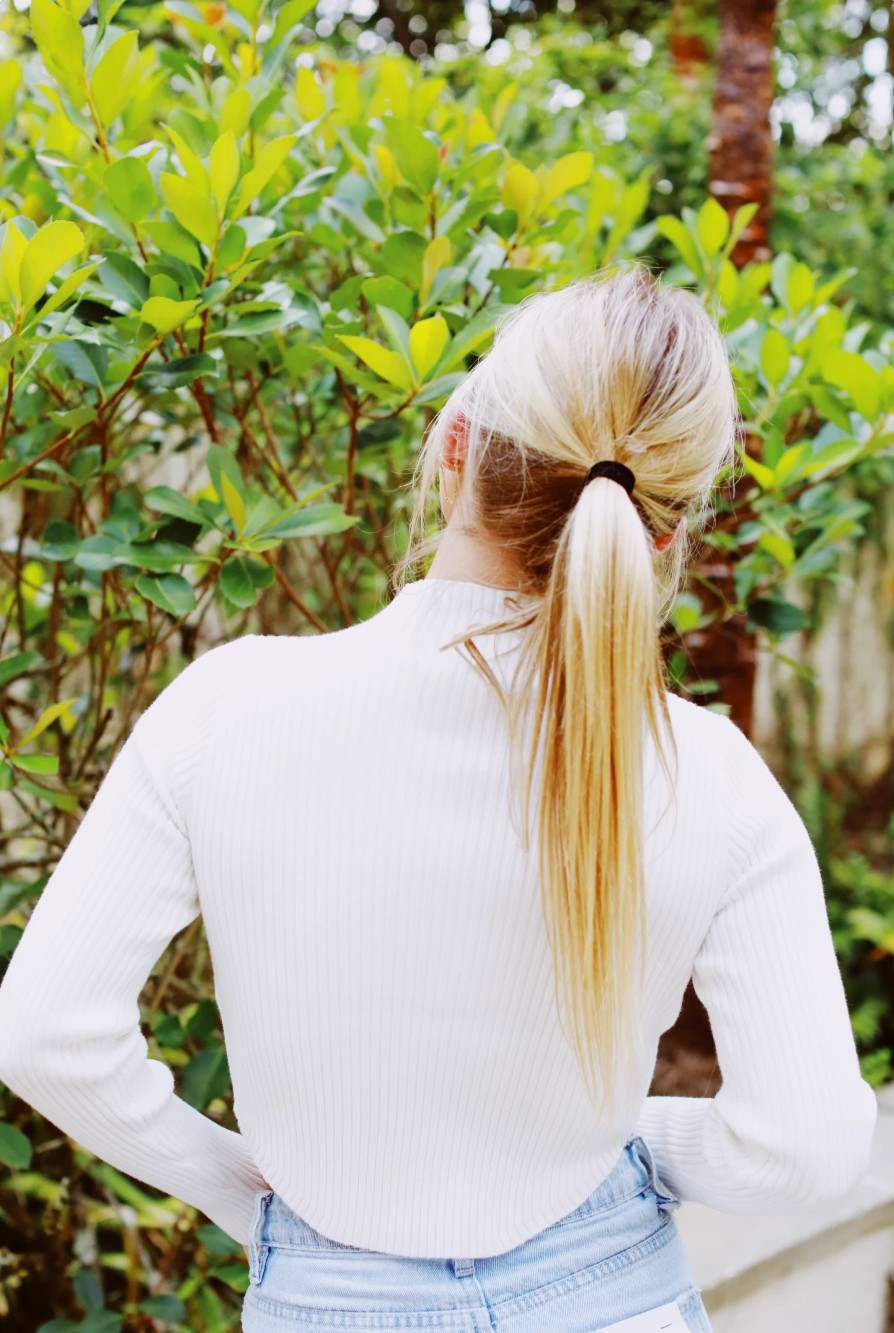 * Solid Tops | Molly Mock Neck Top Cream