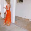 * Maxi + Midi Dresses | Milly Fringe Dress Orange