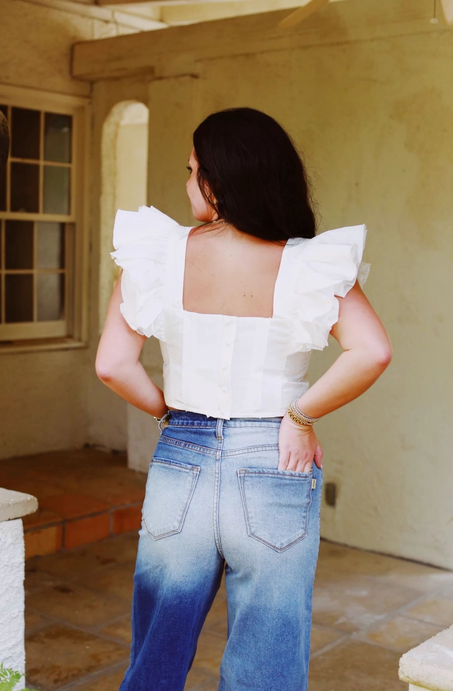 * Solid Tops | Make Time Top Off White