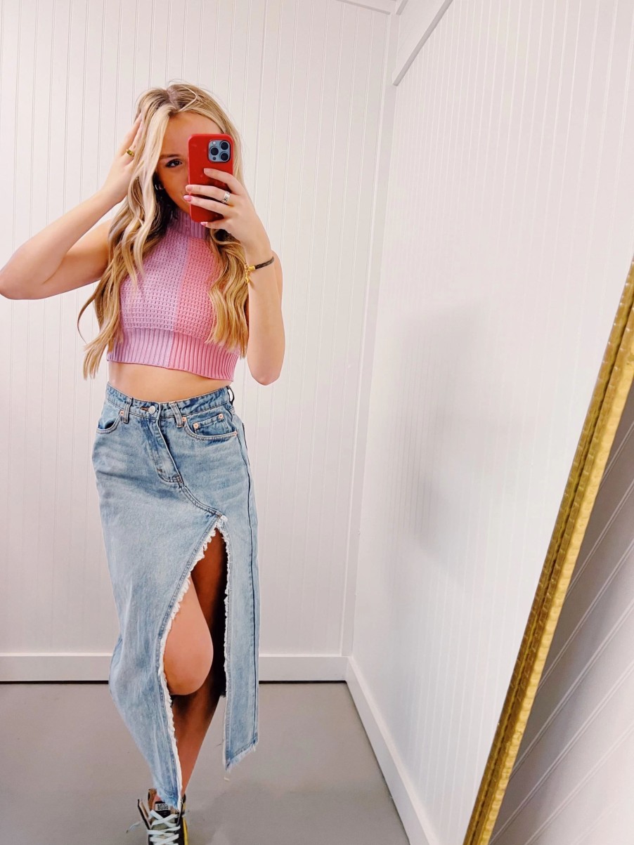 * Sleeveless Tops | Open Color Top Purple/Pink