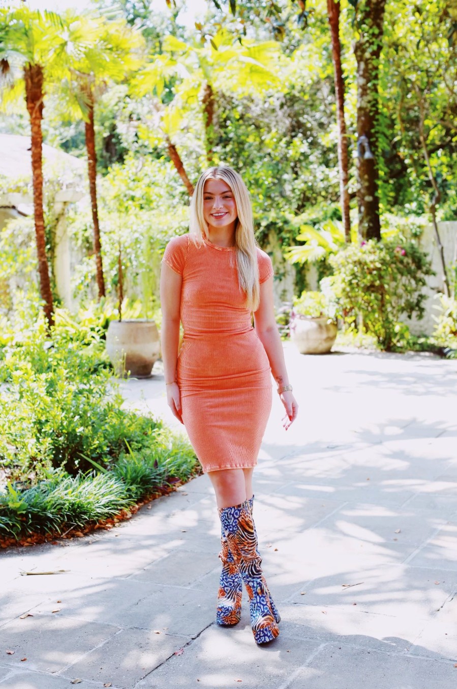 * Maxi + Midi Dresses | Pass The Fruit Midi Dress Orange