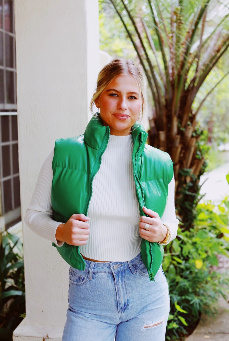 * Outerwear | Take The Plunge Vest Green