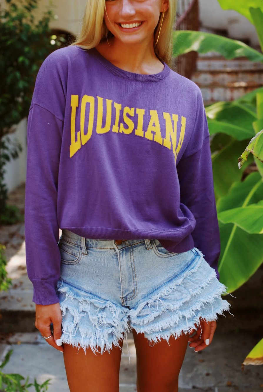 * Printed Tops | Louisiana Sweater Purple