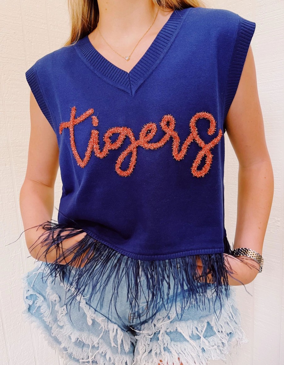 * Printed Tops | Tiger Feather Tank Queen Of Sparkles