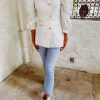 * Outerwear | Glam It Up Puff Sleeve Blazer Off White